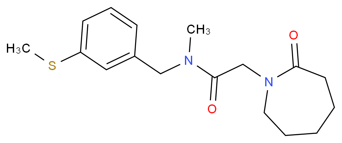 N-methyl-N-[3-(methylthio)benzyl]-2-(2-oxoazepan-1-yl)acetamide_分子结构_CAS_)