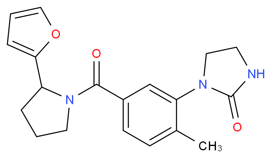 1-(5-{[2-(2-furyl)pyrrolidin-1-yl]carbonyl}-2-methylphenyl)imidazolidin-2-one_分子结构_CAS_)