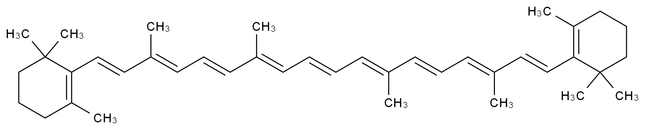 1,3,3-trimethyl-2-[(1E,3E,5E,7E,9E,11E,13E,15E,17E)-3,7,12,16-tetramethyl-18-(2,6,6-trimethylcyclohex-1-en-1-yl)octadeca-1,3,5,7,9,11,13,15,17-nonaen-1-yl]cyclohex-1-ene_分子结构_CAS_7235-40-7