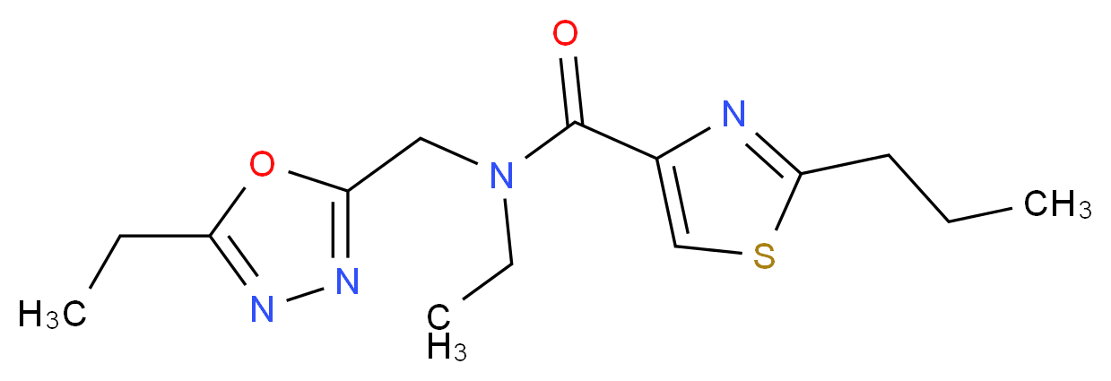 N-ethyl-N-[(5-ethyl-1,3,4-oxadiazol-2-yl)methyl]-2-propyl-1,3-thiazole-4-carboxamide_分子结构_CAS_)