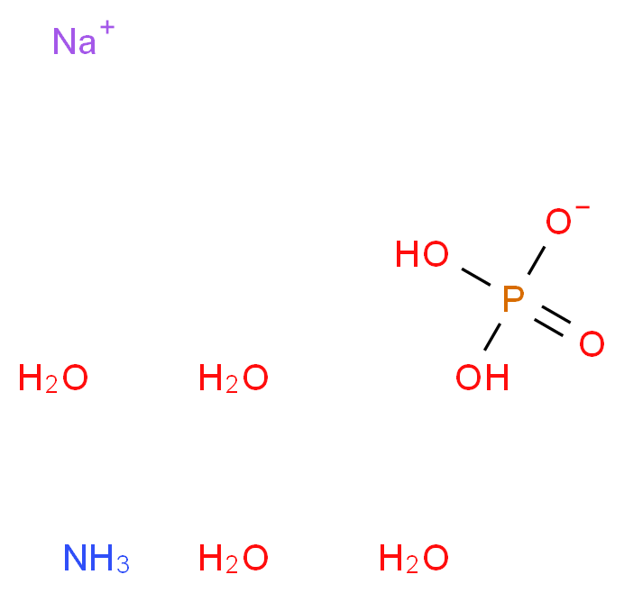 磷酸氢氨钠 四水合物_分子结构_CAS_7783-13-3)