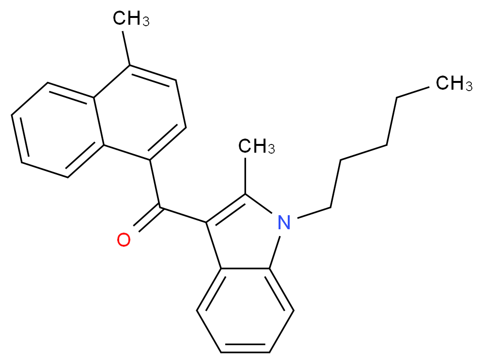 2-methyl-3-(4-methylnaphthalene-1-carbonyl)-1-pentyl-1H-indole_分子结构_CAS_548461-82-1