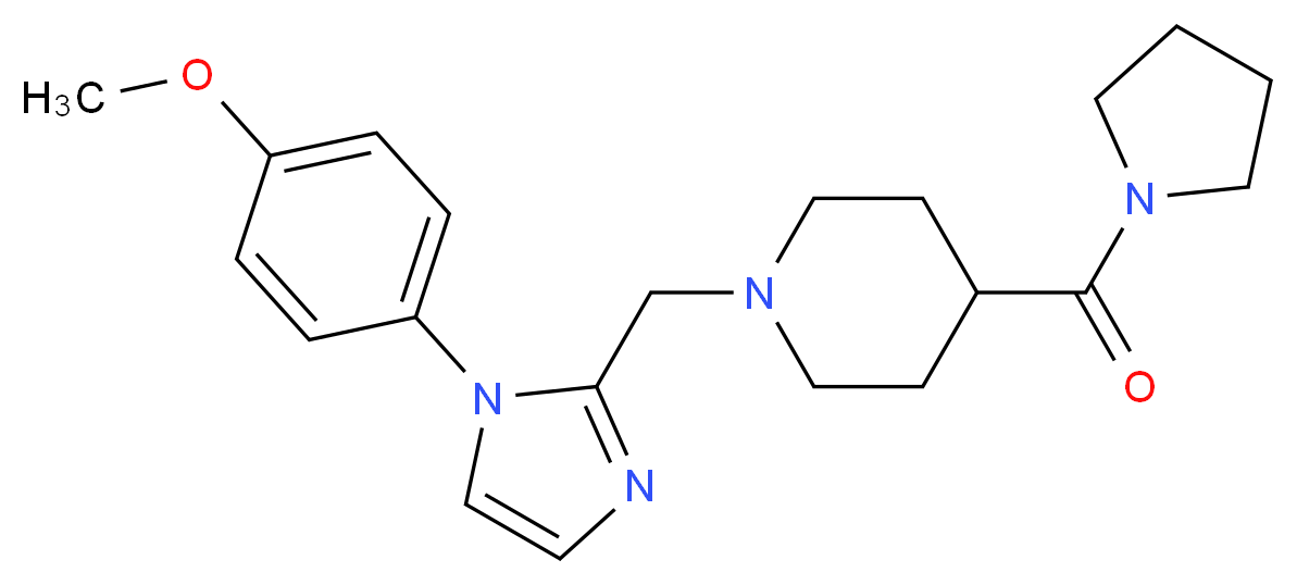 1-{[1-(4-methoxyphenyl)-1H-imidazol-2-yl]methyl}-4-(pyrrolidin-1-ylcarbonyl)piperidine_分子结构_CAS_)