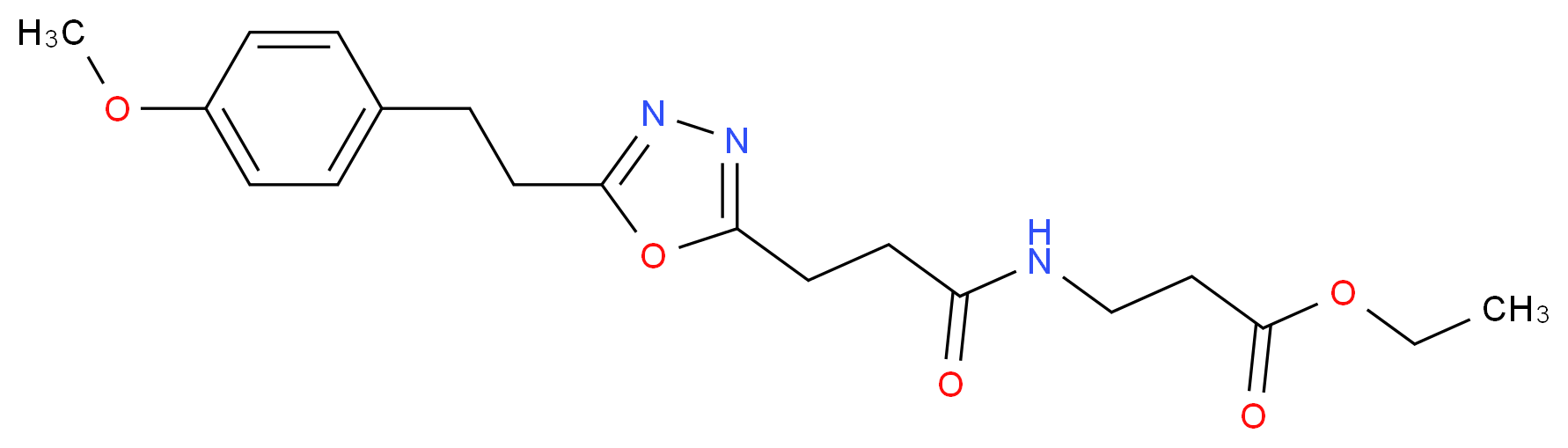 ethyl N-(3-{5-[2-(4-methoxyphenyl)ethyl]-1,3,4-oxadiazol-2-yl}propanoyl)-beta-alaninate_分子结构_CAS_)
