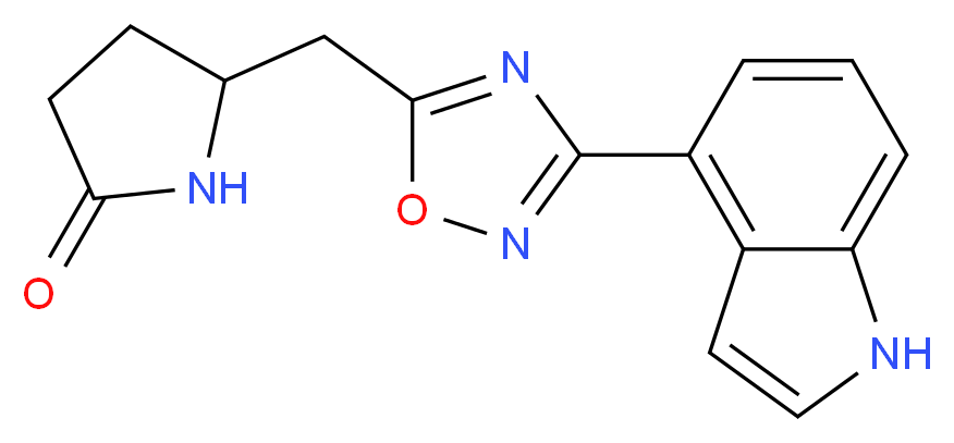 5-{[3-(1H-indol-4-yl)-1,2,4-oxadiazol-5-yl]methyl}-2-pyrrolidinone_分子结构_CAS_)