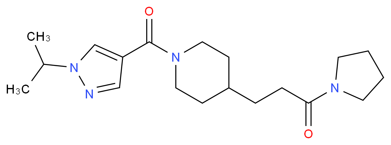 1-[(1-isopropyl-1H-pyrazol-4-yl)carbonyl]-4-[3-oxo-3-(1-pyrrolidinyl)propyl]piperidine_分子结构_CAS_)