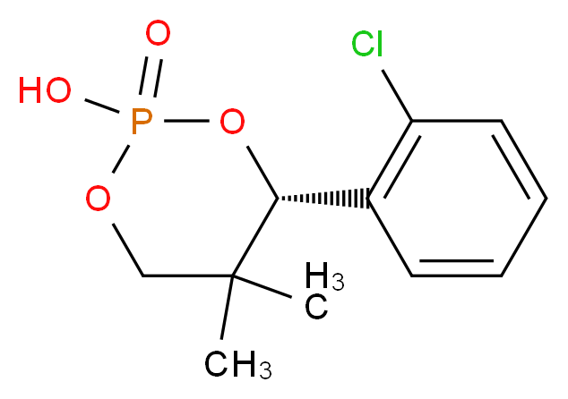 (4S)-4-(2-chlorophenyl)-2-hydroxy-5,5-dimethyl-1,3,2λ<sup>5</sup>-dioxaphosphinan-2-one_分子结构_CAS_98674-86-3