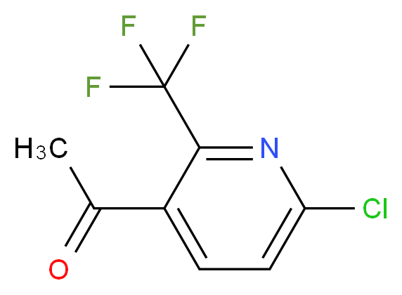 1-[6-chloro-2-(trifluoromethyl)pyridin-3-yl]ethan-1-one_分子结构_CAS_1060810-87-8