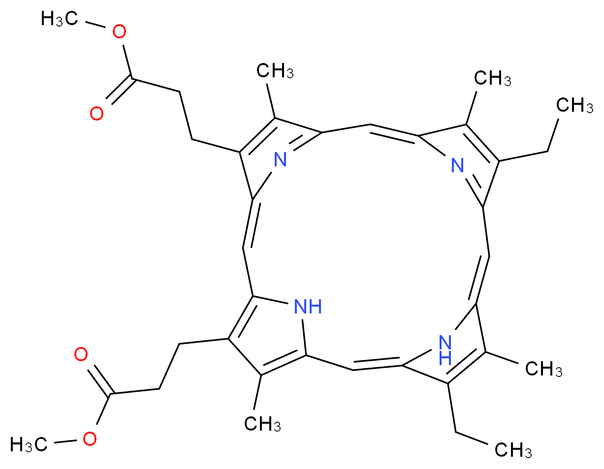 中卟啉 IX 二甲酯_分子结构_CAS_1263-63-4)