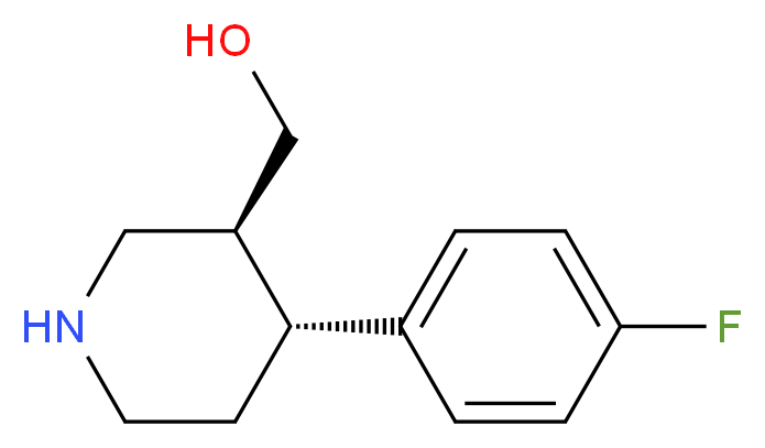 [(3S,4R)-4-(4-fluorophenyl)piperidin-3-yl]methanol_分子结构_CAS_125224-43-3