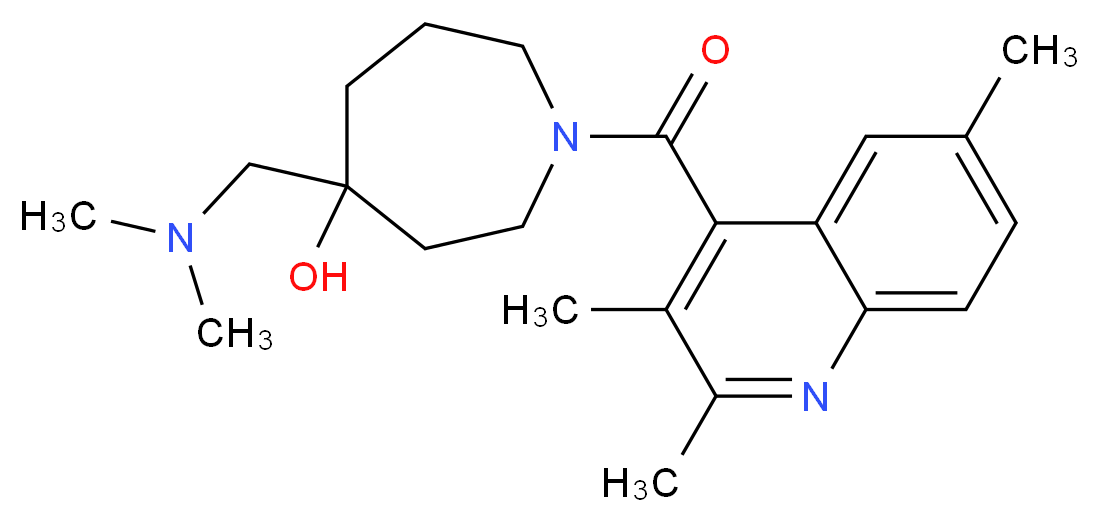 4-[(dimethylamino)methyl]-1-[(2,3,6-trimethyl-4-quinolinyl)carbonyl]-4-azepanol_分子结构_CAS_)