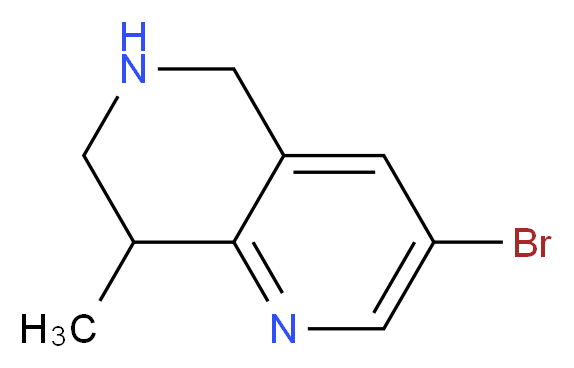 3-bromo-8-methyl-5,6,7,8-tetrahydro-1,6-naphthyridine_分子结构_CAS_1211524-49-0