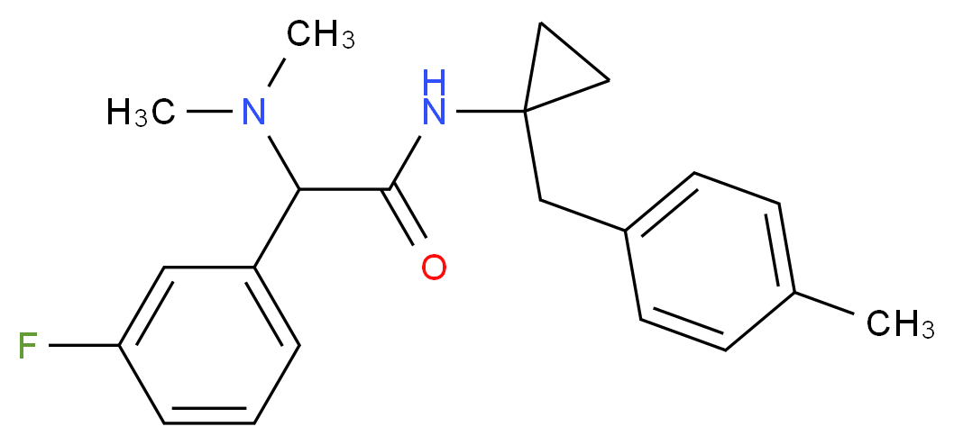 2-(dimethylamino)-2-(3-fluorophenyl)-N-[1-(4-methylbenzyl)cyclopropyl]acetamide_分子结构_CAS_)