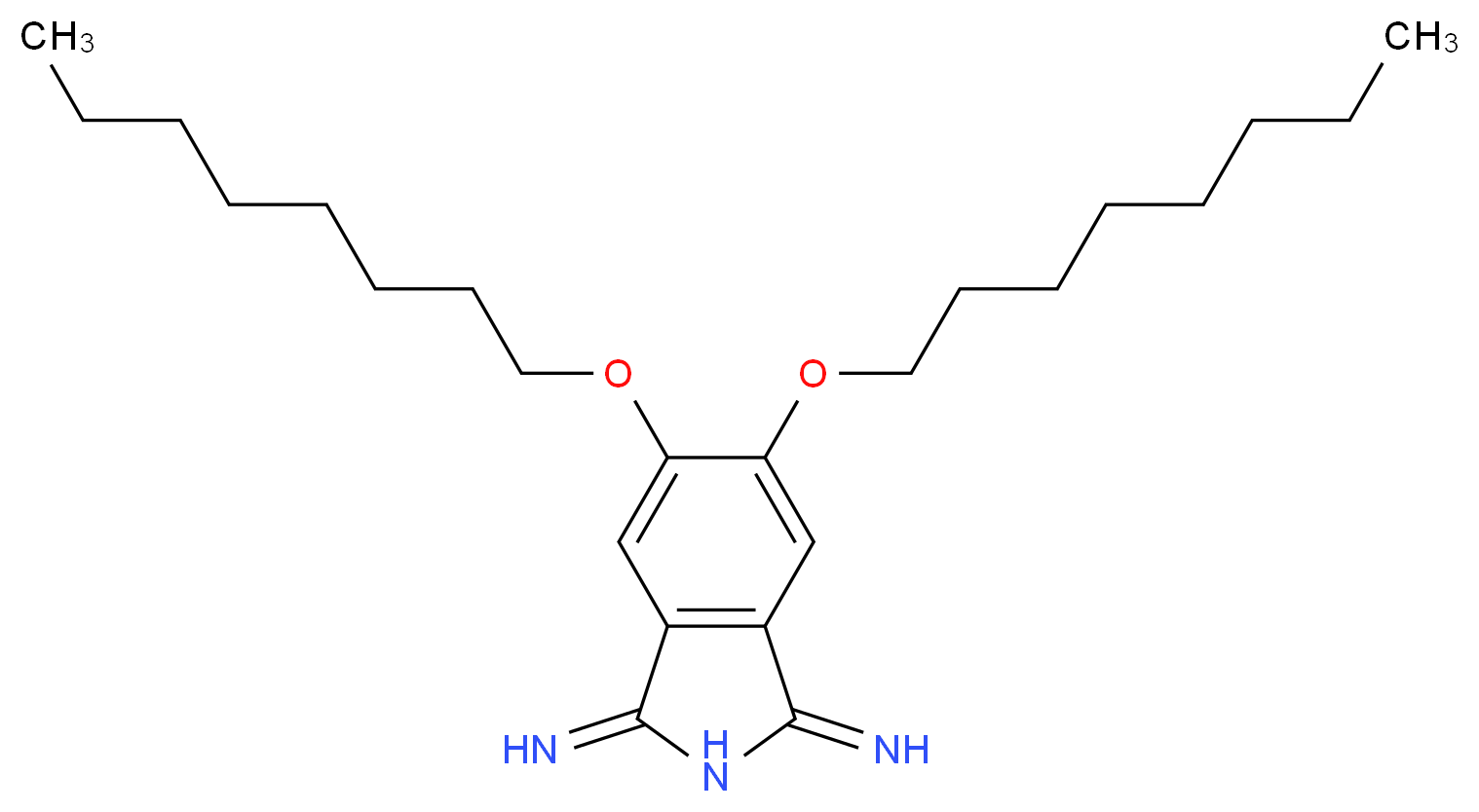 1,3-二亚氨基-5,6-双(辛氧基)异吲哚啉_分子结构_CAS_118156-18-6)