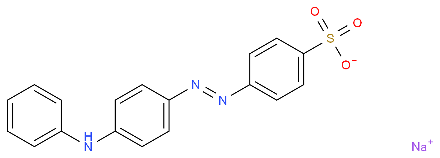 sodium 4-[(E)-2-[4-(phenylamino)phenyl]diazen-1-yl]benzene-1-sulfonate_分子结构_CAS_547-57-9