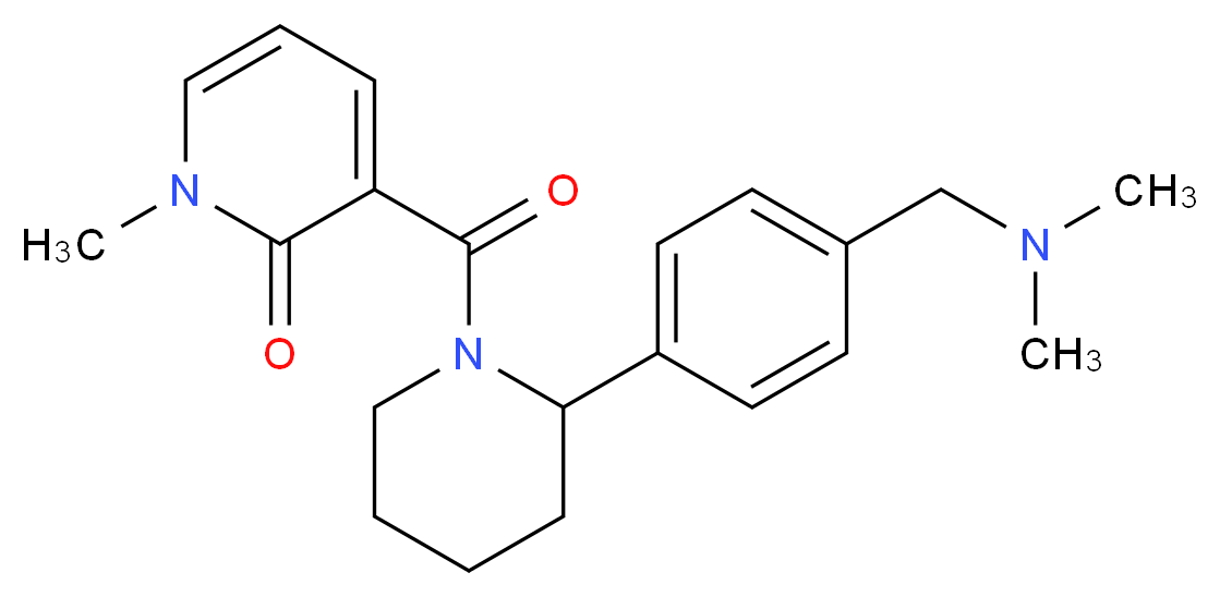 3-[(2-{4-[(dimethylamino)methyl]phenyl}-1-piperidinyl)carbonyl]-1-methyl-2(1H)-pyridinone_分子结构_CAS_)