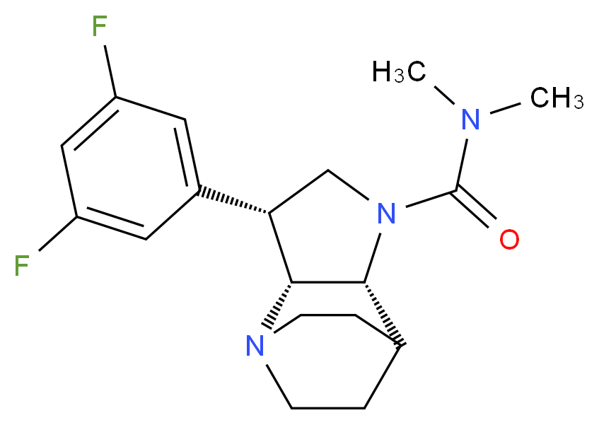 (3R*,3aR*,7aR*)-3-(3,5-difluorophenyl)-N,N-dimethylhexahydro-4,7-ethanopyrrolo[3,2-b]pyridine-1(2H)-carboxamide_分子结构_CAS_)
