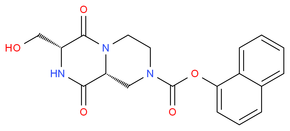 1-naphthyl (7R,9aR)-7-(hydroxymethyl)-6,9-dioxooctahydro-2H-pyrazino[1,2-a]pyrazine-2-carboxylate_分子结构_CAS_)