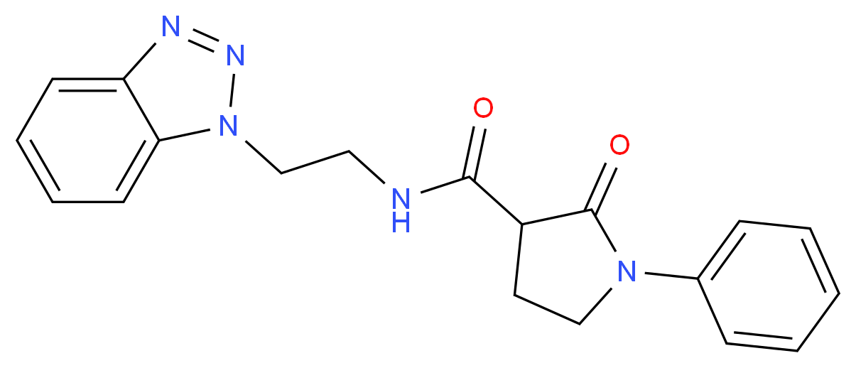 N-[2-(1H-1,2,3-benzotriazol-1-yl)ethyl]-2-oxo-1-phenyl-3-pyrrolidinecarboxamide_分子结构_CAS_)