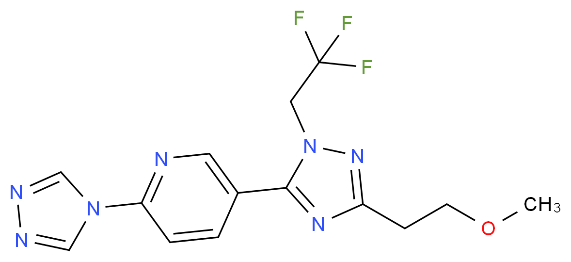 5-[3-(2-methoxyethyl)-1-(2,2,2-trifluoroethyl)-1H-1,2,4-triazol-5-yl]-2-(4H-1,2,4-triazol-4-yl)pyridine_分子结构_CAS_)