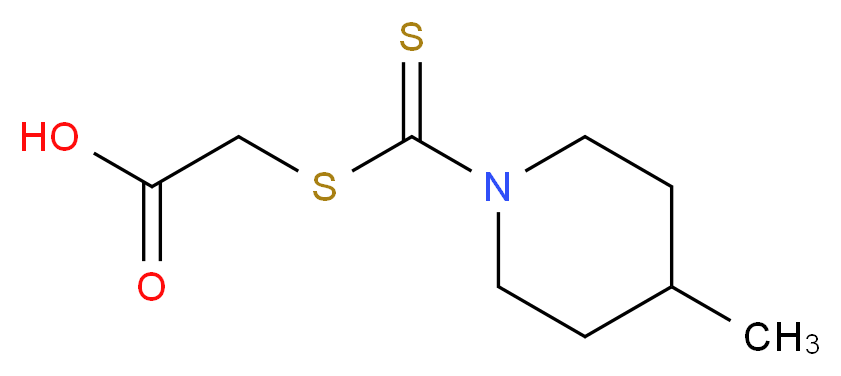 2-(4-methylpiperidine-1-carbothioylsulfanyl)acetic acid_分子结构_CAS_6499-12-3