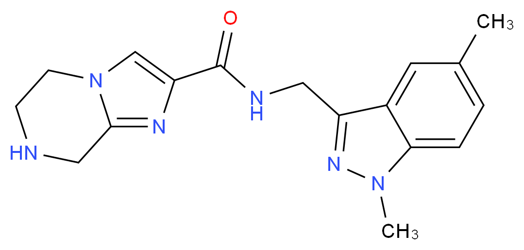 N-[(1,5-dimethyl-1H-indazol-3-yl)methyl]-5,6,7,8-tetrahydroimidazo[1,2-a]pyrazine-2-carboxamide_分子结构_CAS_)