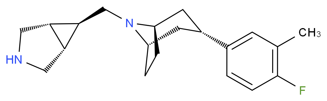 (3-endo)-8-[(1R*,5S*,6r)-3-azabicyclo[3.1.0]hex-6-ylmethyl]-3-(4-fluoro-3-methylphenyl)-8-azabicyclo[3.2.1]octane_分子结构_CAS_)