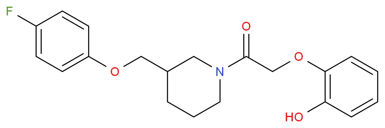 2-(2-{3-[(4-fluorophenoxy)methyl]-1-piperidinyl}-2-oxoethoxy)phenol_分子结构_CAS_)