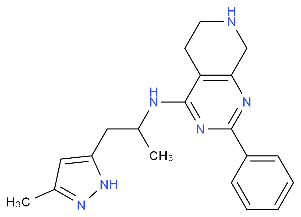 N-[1-methyl-2-(3-methyl-1H-pyrazol-5-yl)ethyl]-2-phenyl-5,6,7,8-tetrahydropyrido[3,4-d]pyrimidin-4-amine_分子结构_CAS_)