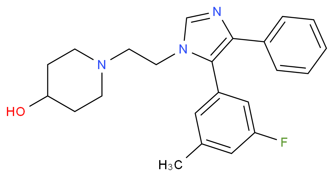 1-{2-[5-(3-fluoro-5-methylphenyl)-4-phenyl-1H-imidazol-1-yl]ethyl}piperidin-4-ol_分子结构_CAS_)