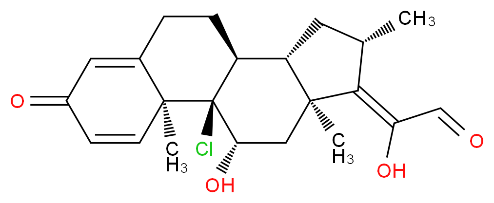 2-[(1R,2S,10S,11S,13S,14Z,15S,17S)-1-chloro-17-hydroxy-2,13,15-trimethyl-5-oxotetracyclo[8.7.0.0<sup>2</sup>,<sup>7</sup>.0<sup>1</sup><sup>1</sup>,<sup>1</sup><sup>5</sup>]heptadeca-3,6-dien-14-ylidene]-2-hydroxyacetaldehyde_分子结构_CAS_1174035-77-8