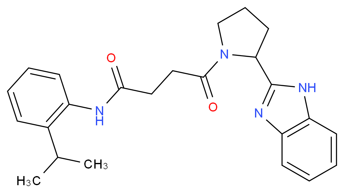 4-[2-(1H-benzimidazol-2-yl)pyrrolidin-1-yl]-N-(2-isopropylphenyl)-4-oxobutanamide_分子结构_CAS_)