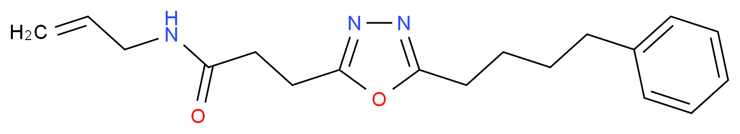 N-allyl-3-[5-(4-phenylbutyl)-1,3,4-oxadiazol-2-yl]propanamide_分子结构_CAS_)