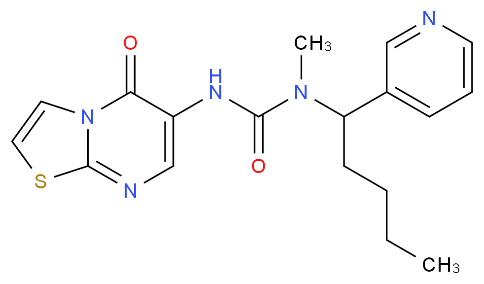 N-methyl-N'-(5-oxo-5H-[1,3]thiazolo[3,2-a]pyrimidin-6-yl)-N-(1-pyridin-3-ylpentyl)urea_分子结构_CAS_)
