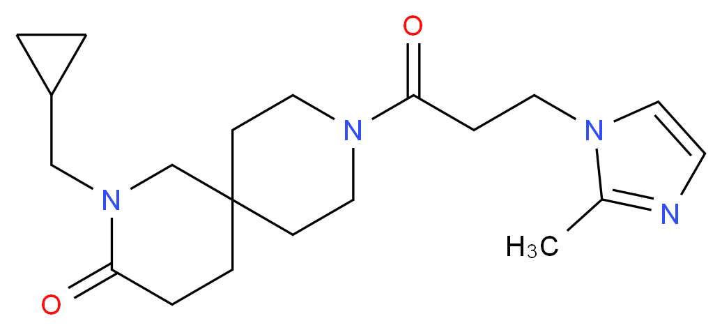 2-(cyclopropylmethyl)-9-[3-(2-methyl-1H-imidazol-1-yl)propanoyl]-2,9-diazaspiro[5.5]undecan-3-one_分子结构_CAS_)