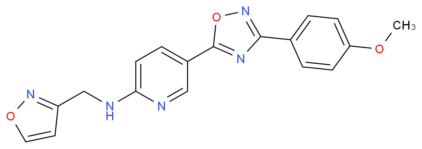 N-(3-isoxazolylmethyl)-5-[3-(4-methoxyphenyl)-1,2,4-oxadiazol-5-yl]-2-pyridinamine_分子结构_CAS_)