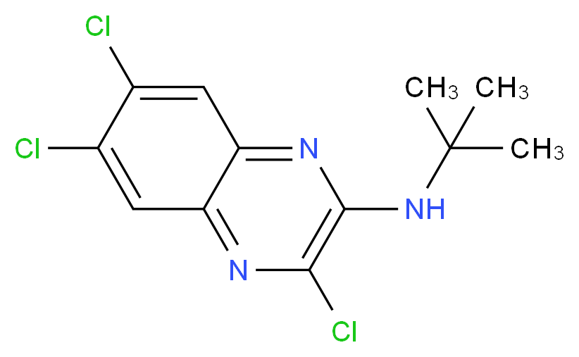 N-tert-butyl-3,6,7-trichloroquinoxalin-2-amine_分子结构_CAS_281211-09-4