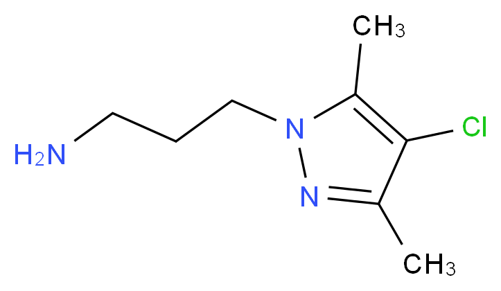 3-(4-chloro-3,5-dimethyl-1H-pyrazol-1-yl)-1-propanamine_分子结构_CAS_956786-61-1)