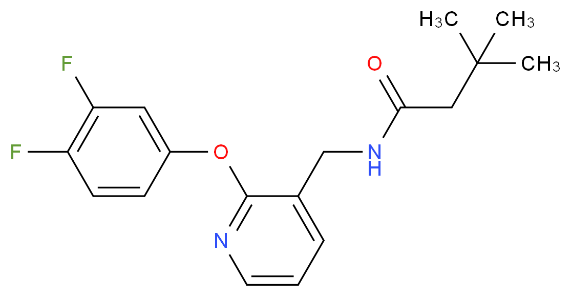 N-{[2-(3,4-difluorophenoxy)pyridin-3-yl]methyl}-3,3-dimethylbutanamide_分子结构_CAS_)