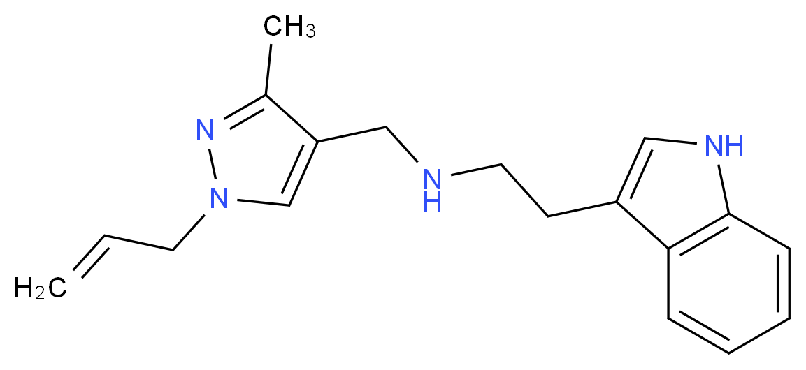 N-[(1-allyl-3-methyl-1H-pyrazol-4-yl)methyl]-2-(1H-indol-3-yl)ethanamine_分子结构_CAS_)
