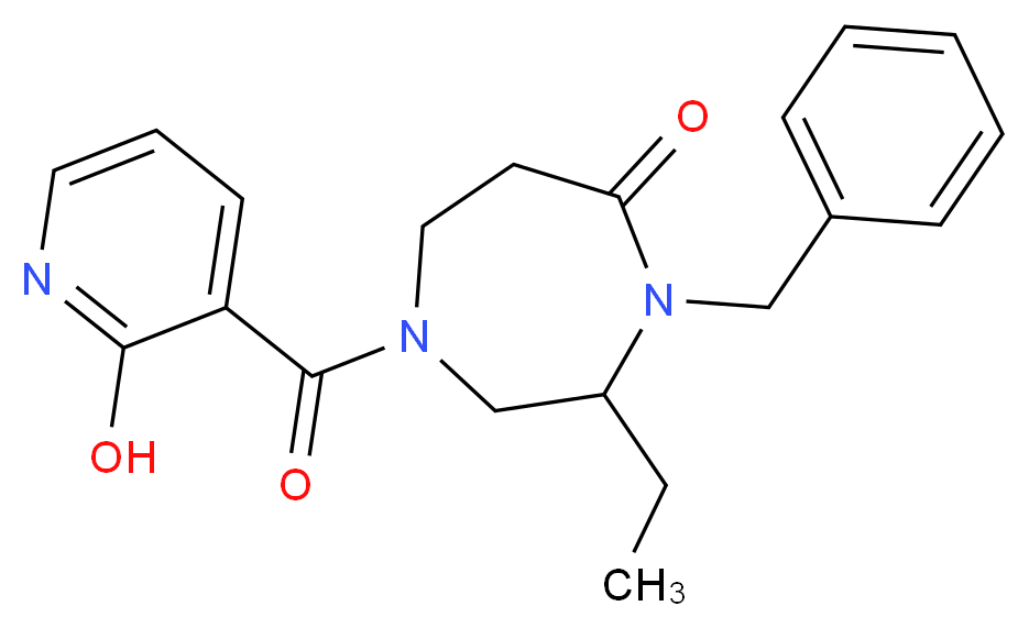 4-benzyl-3-ethyl-1-[(2-hydroxypyridin-3-yl)carbonyl]-1,4-diazepan-5-one_分子结构_CAS_)