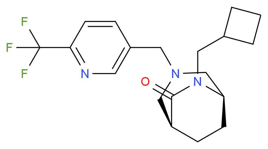 (1S*,5R*)-6-(cyclobutylmethyl)-3-{[6-(trifluoromethyl)-3-pyridinyl]methyl}-3,6-diazabicyclo[3.2.2]nonan-7-one_分子结构_CAS_)