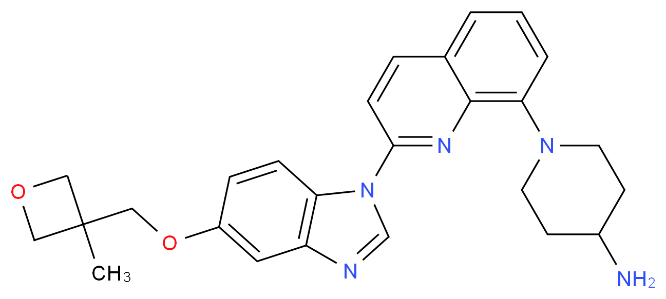 1-(2-{5-[(3-methyloxetan-3-yl)methoxy]-1H-1,3-benzodiazol-1-yl}quinolin-8-yl)piperidin-4-amine_分子结构_CAS_670220-88-9