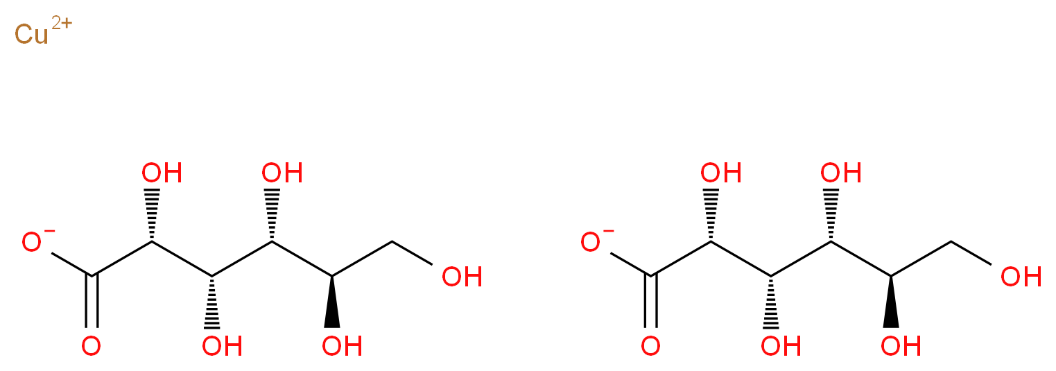 copper(2+) ion bis((2R,3S,4R,5R)-2,3,4,5,6-pentahydroxyhexanoate)_分子结构_CAS_527-09-3