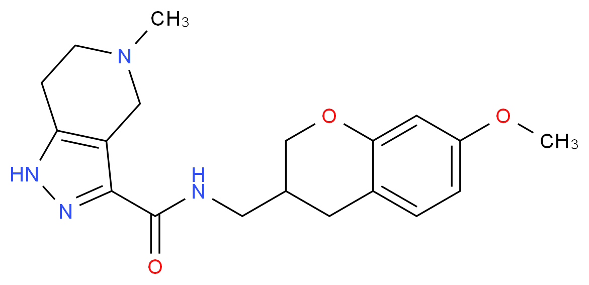 N-[(7-methoxy-3,4-dihydro-2H-chromen-3-yl)methyl]-5-methyl-4,5,6,7-tetrahydro-1H-pyrazolo[4,3-c]pyridine-3-carboxamide_分子结构_CAS_)