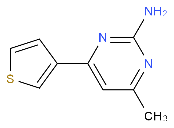 4-Methyl-6-(3-thienyl)-2-pyrimidinamine_分子结构_CAS_885950-01-6)