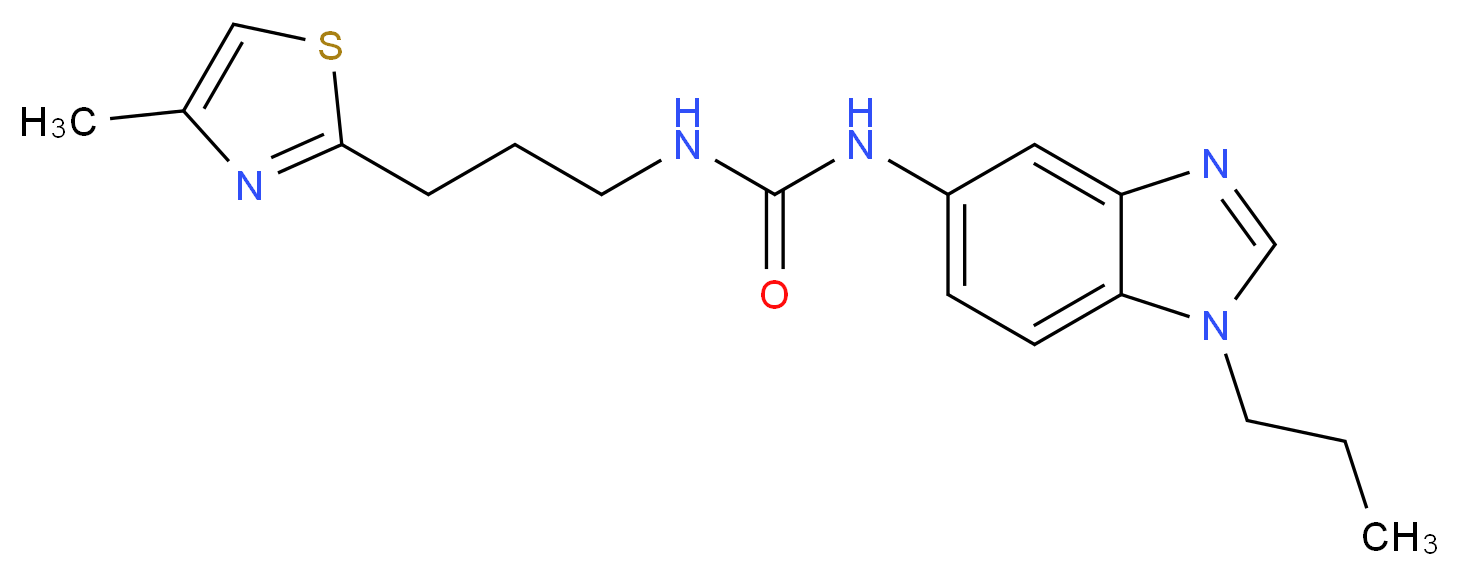 N-[3-(4-methyl-1,3-thiazol-2-yl)propyl]-N'-(1-propyl-1H-benzimidazol-5-yl)urea_分子结构_CAS_)