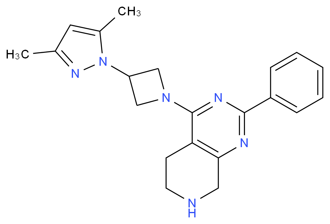 4-[3-(3,5-dimethyl-1H-pyrazol-1-yl)azetidin-1-yl]-2-phenyl-5,6,7,8-tetrahydropyrido[3,4-d]pyrimidine_分子结构_CAS_)