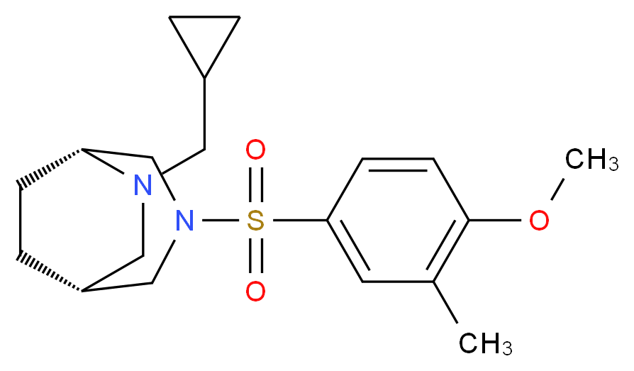 (1R*,5R*)-6-(cyclopropylmethyl)-3-[(4-methoxy-3-methylphenyl)sulfonyl]-3,6-diazabicyclo[3.2.2]nonane_分子结构_CAS_)