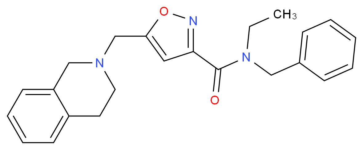 N-benzyl-5-(3,4-dihydroisoquinolin-2(1H)-ylmethyl)-N-ethylisoxazole-3-carboxamide_分子结构_CAS_)